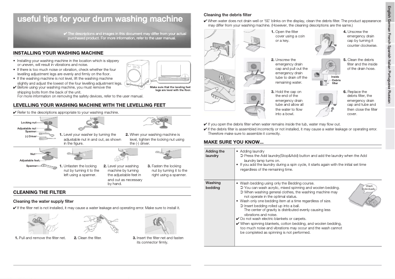 Page n°1 - Guide d'installation Samsung WD0704REU