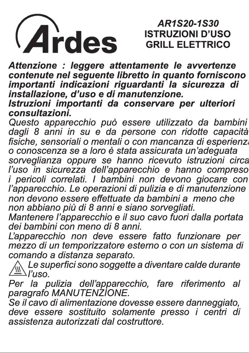 Página 1 del manual Manual de usuario Ardes AR1S20