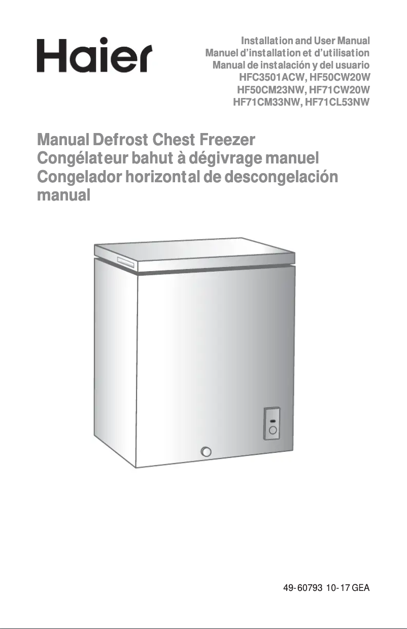 Image de la première page du manuel de l'appareil HF71CM33NW
