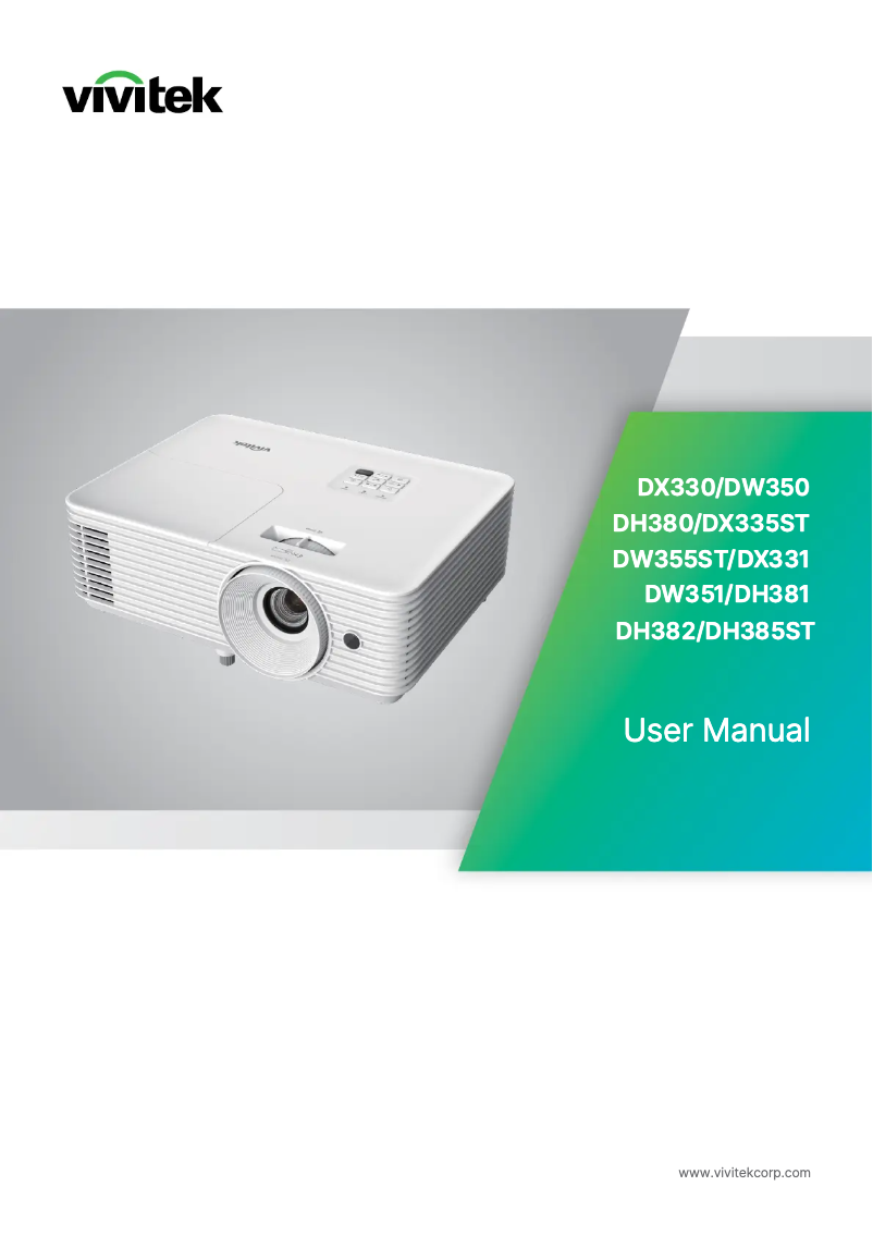 Page n°1 - Manuel utilisateur Vivitek DH380