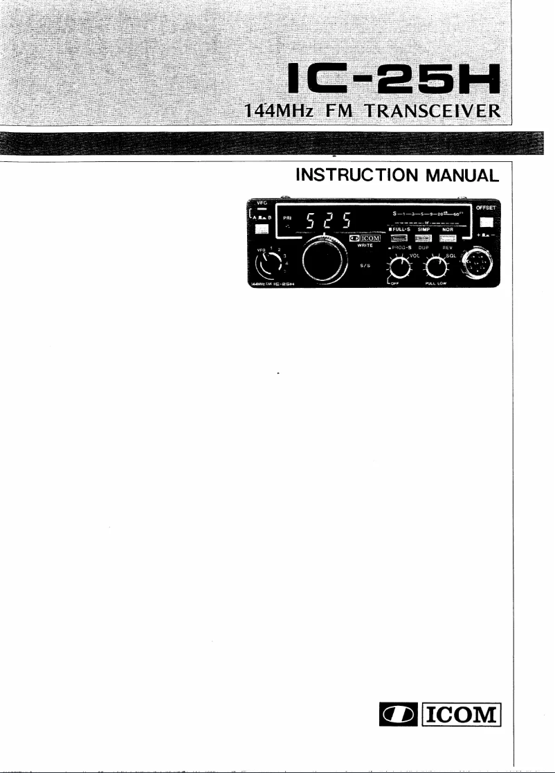 Image de la première page du manuel de l'appareil IC-25H