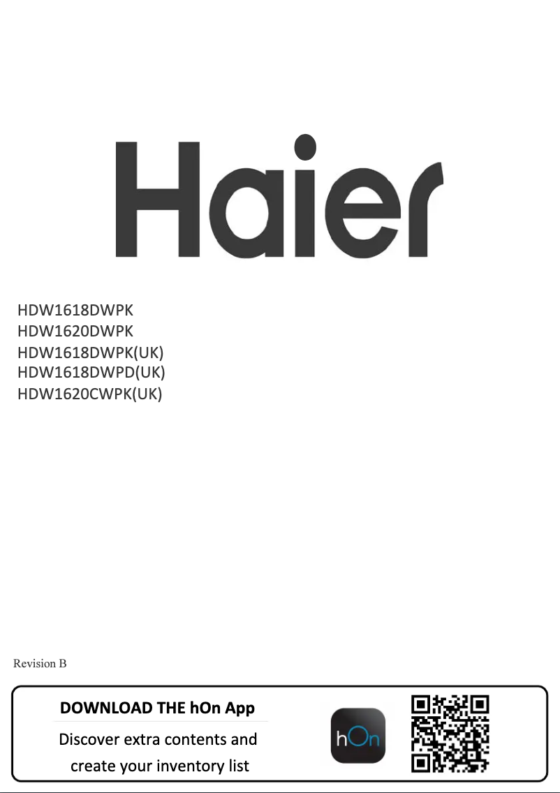 Image de la première page du manuel de l'appareil HDW1618DWPD