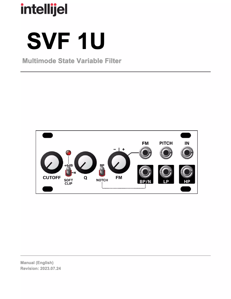 Page n°1 - Manuel utilisateur Intellijel SVF 1U