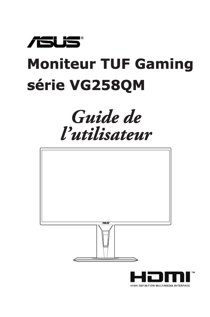 Page n°1 - Manuel utilisateur Asus TUF Gaming VG258QM