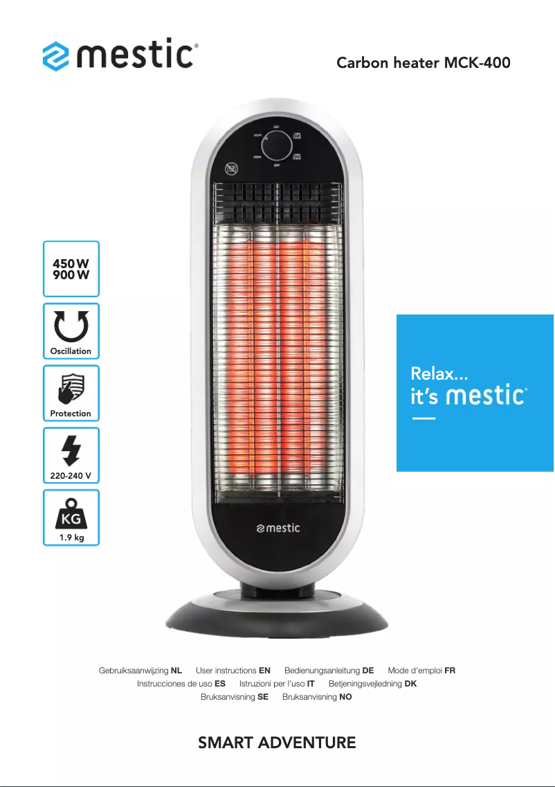 Page 1 de la notice Manuel utilisateur Mestic MCK-400