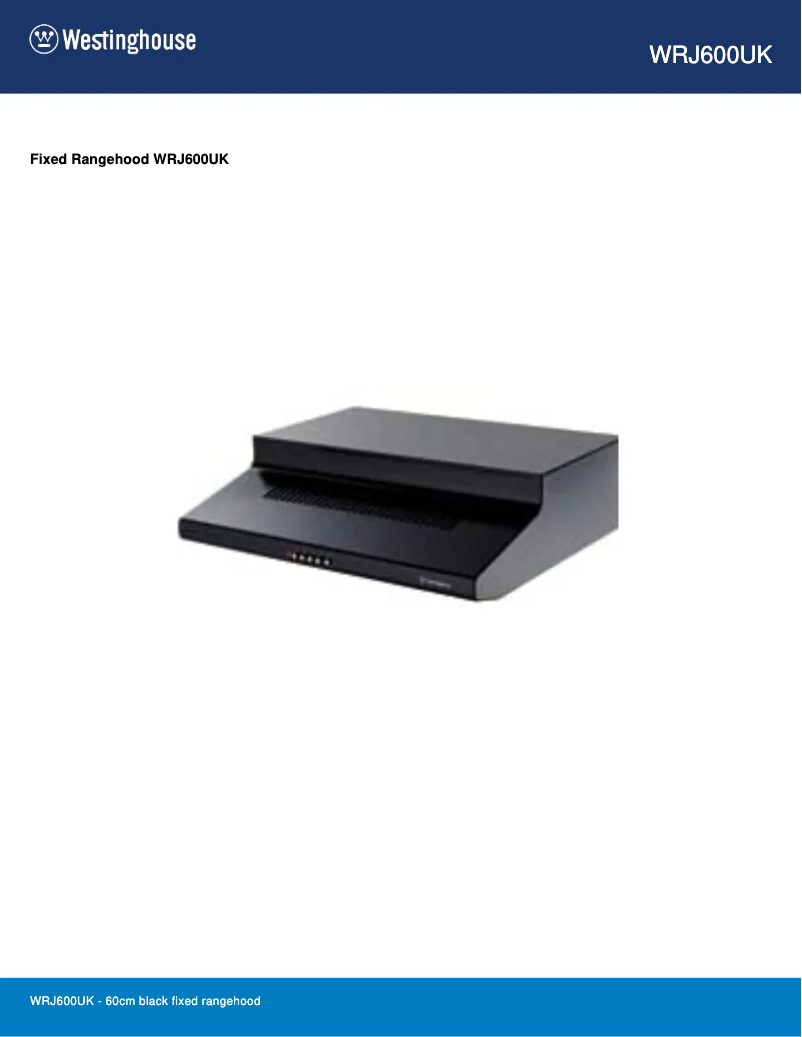 Page 1 de la notice Fiche technique Westinghouse WRJ600UK