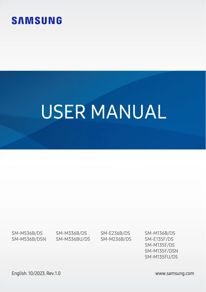 Page 1 de la notice Manuel utilisateur Samsung Galaxy F23