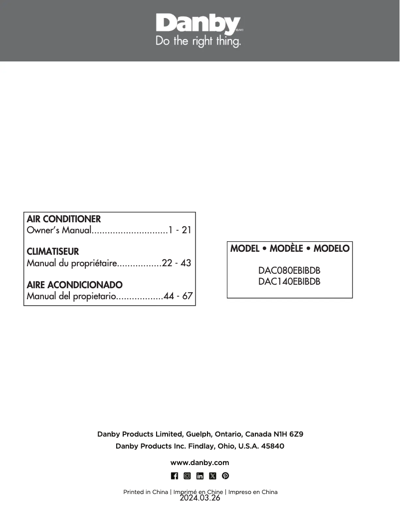 Image de la première page du manuel de l'appareil DAC080EBIBDB