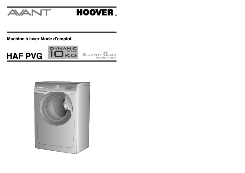 Page n°1 - Manuel utilisateur Hoover HAF 10146 PVG