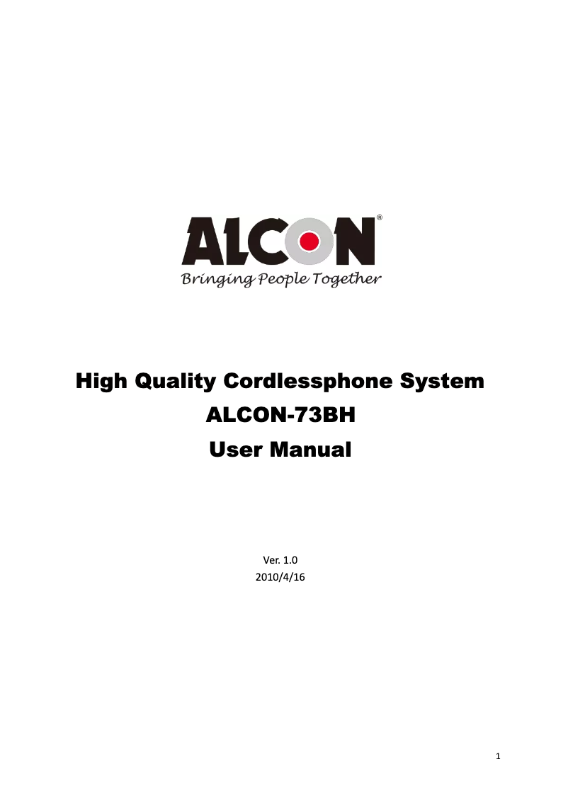 Página 1 del manual Manual de usuario Alcon 73BH