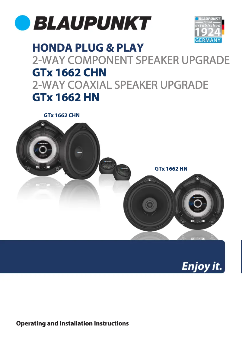 Page n°1 - Manuel utilisateur Blaupunkt GTx 1662 CHN