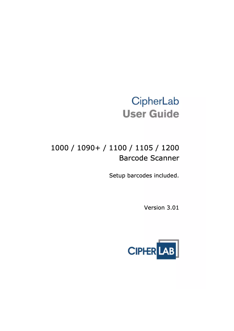 Page 1 de la notice Manuel utilisateur CipherLab 1000 CCD