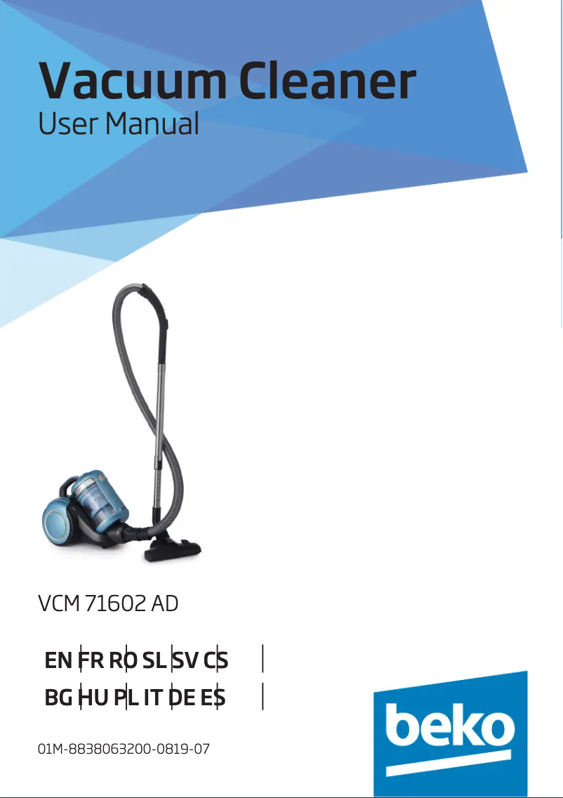Page n°1 - Manuel utilisateur Beko VCM 71602 AD