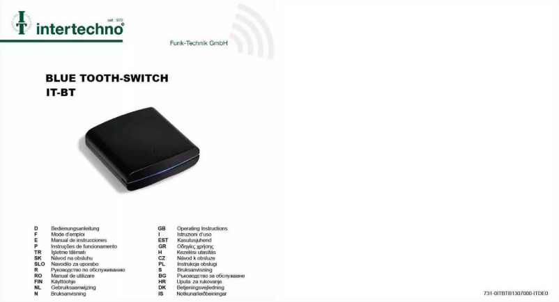 Image de la première page du manuel de l'appareil IT-BT