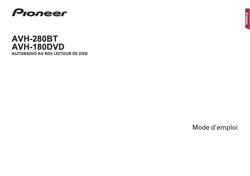 Image de la première page du manuel de l'appareil AVH-180DVD