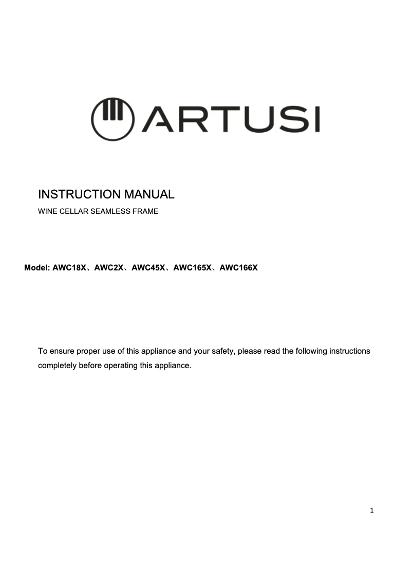 Image de la première page du manuel de l'appareil AWC45X