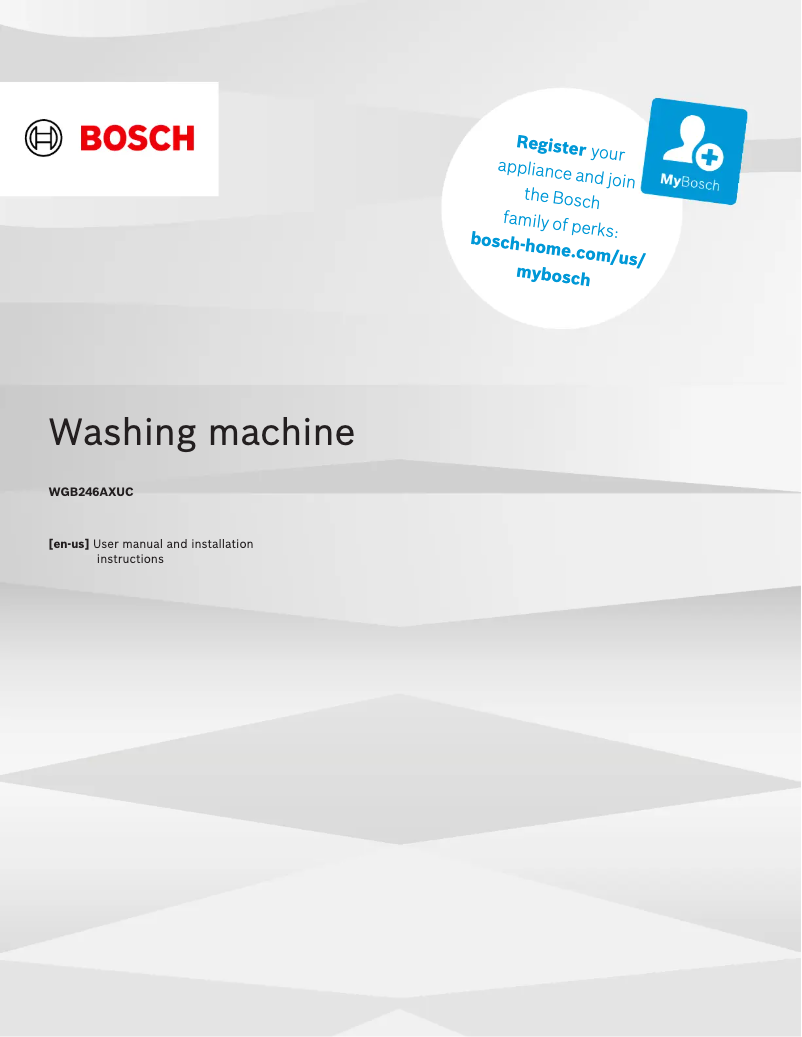 Página 1 del manual Guía de instalación Bosch WGB246AXUC