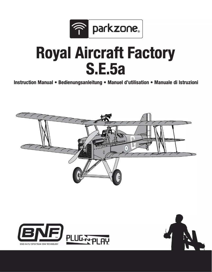 Page 1 de la notice Manuel utilisateur ParkZone S.E.5a WWI PNP