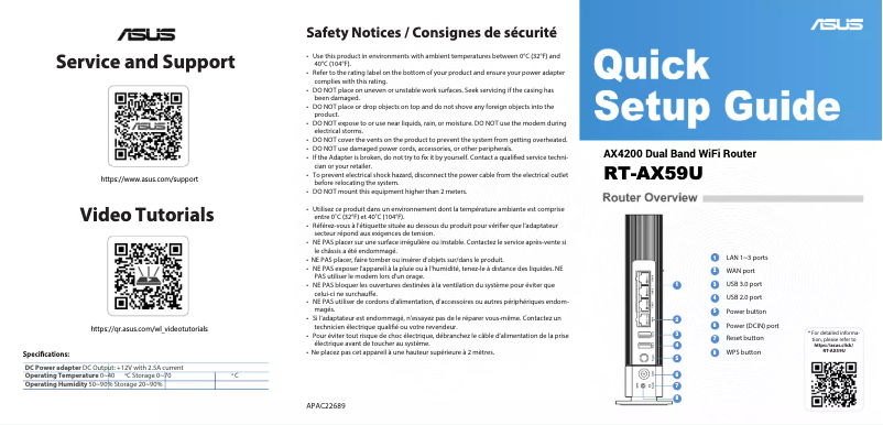 Image de la première page du manuel de l'appareil RT-AX59U