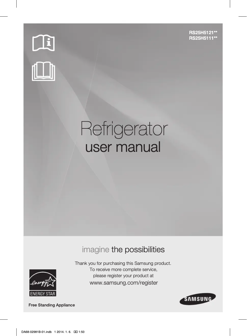 Page n°1 - Manuel utilisateur Samsung RS25H5111SR