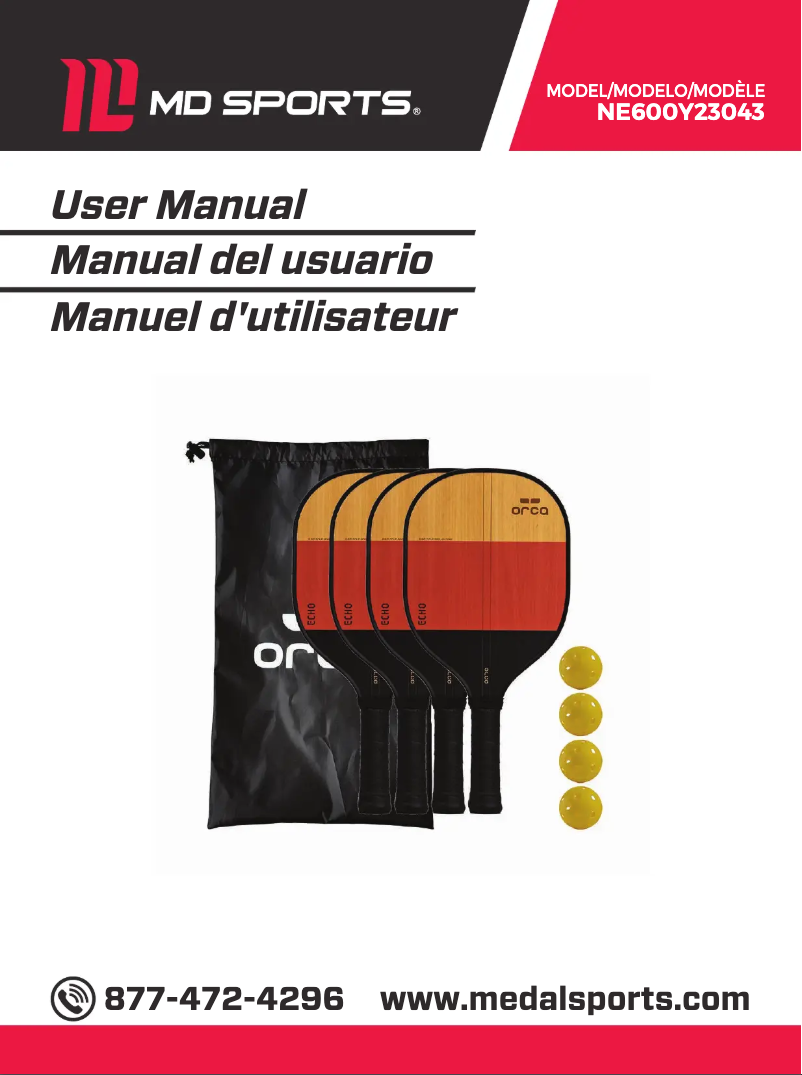 Page n°1 - Manuel utilisateur ORCA NE600Y23043
