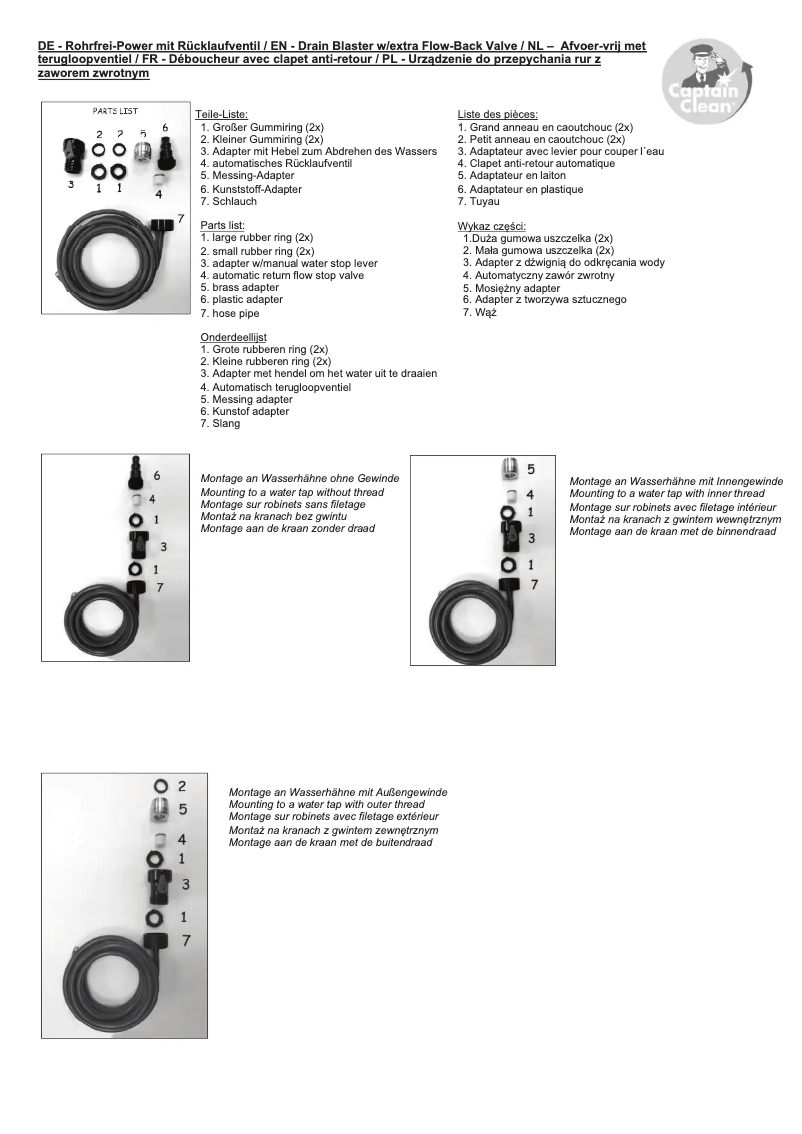 Page 1 de la notice Manuel utilisateur Westfalia 850562