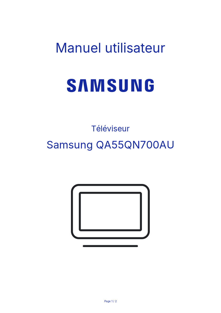 Page n°1 - Manuel utilisateur Samsung QA55QN700AU