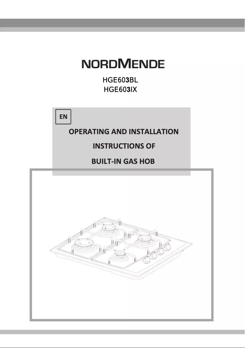 Page n°1 - Manuel utilisateur Nordmende HGE603IX