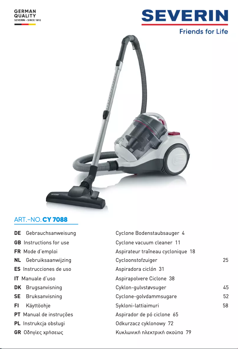 Page 1 de la notice Manuel utilisateur Severin CY 7088