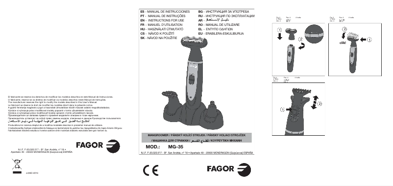 Página 1 del manual Manual de usuario Fagor MG-35