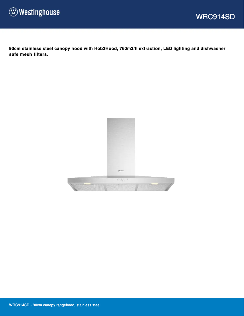 Page n°1 - Fiche technique Westinghouse WRC914SD