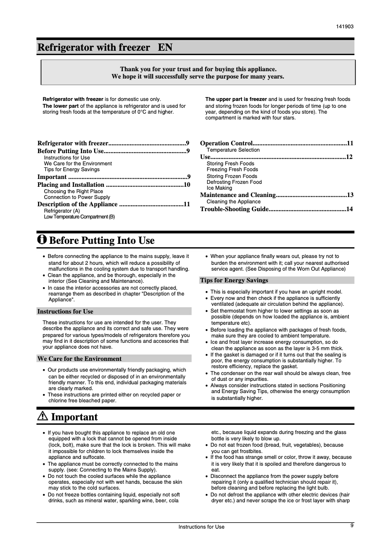 Page n°1 - Manuel utilisateur Gorenje R2746OPLA