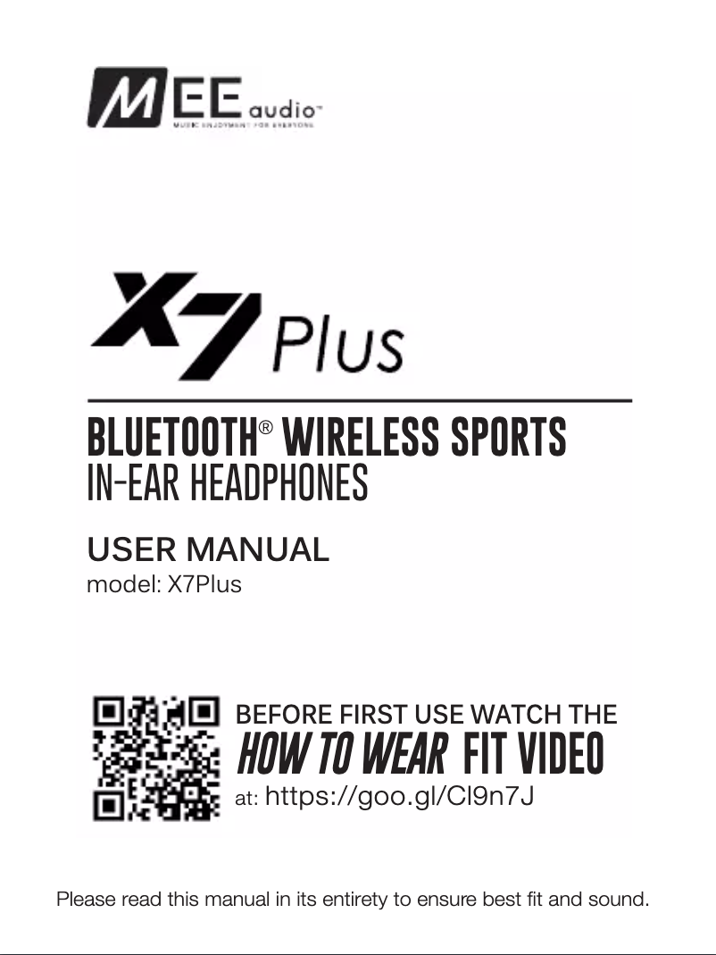 Page n°1 - Manuel utilisateur MEE audio X7 Plus