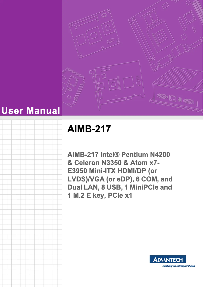 Page n°1 - Manuel utilisateur Advantech AIMB-217