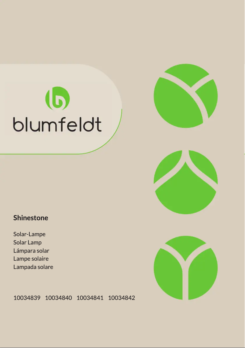 Page n°1 - Manuel utilisateur Blumfeldt Shinestone