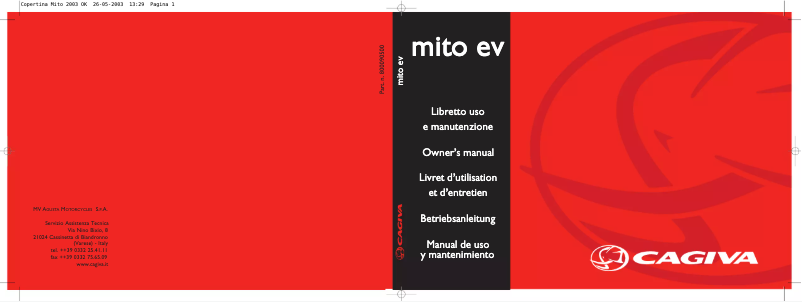 Image de la première page du manuel de l'appareil Mito 125 (2005)