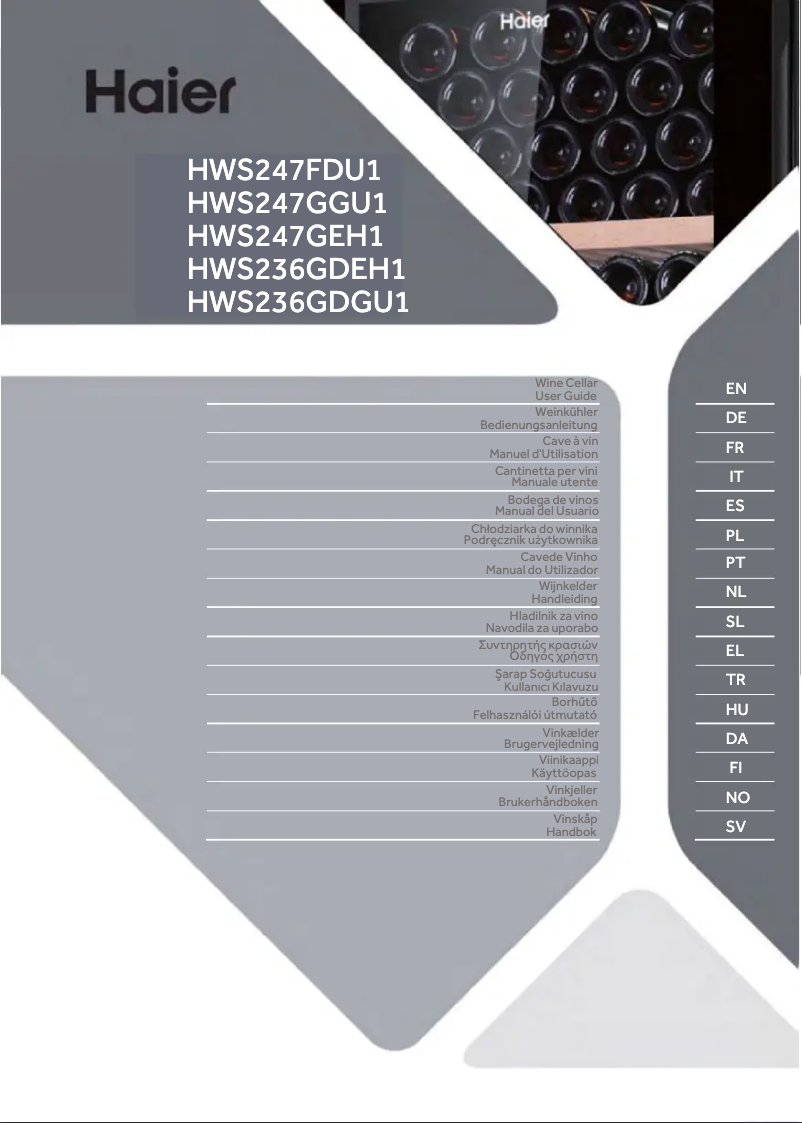 Page 1 de la notice Label énergétique Haier HWS247FDU1