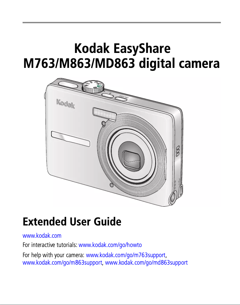 Page 1 de la notice Manuel utilisateur Kodak EasyShare M863