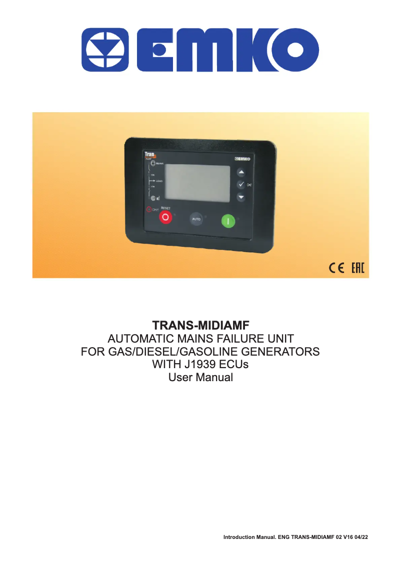 Page n°1 - Manuel utilisateur Emko Trans-MidiAMF