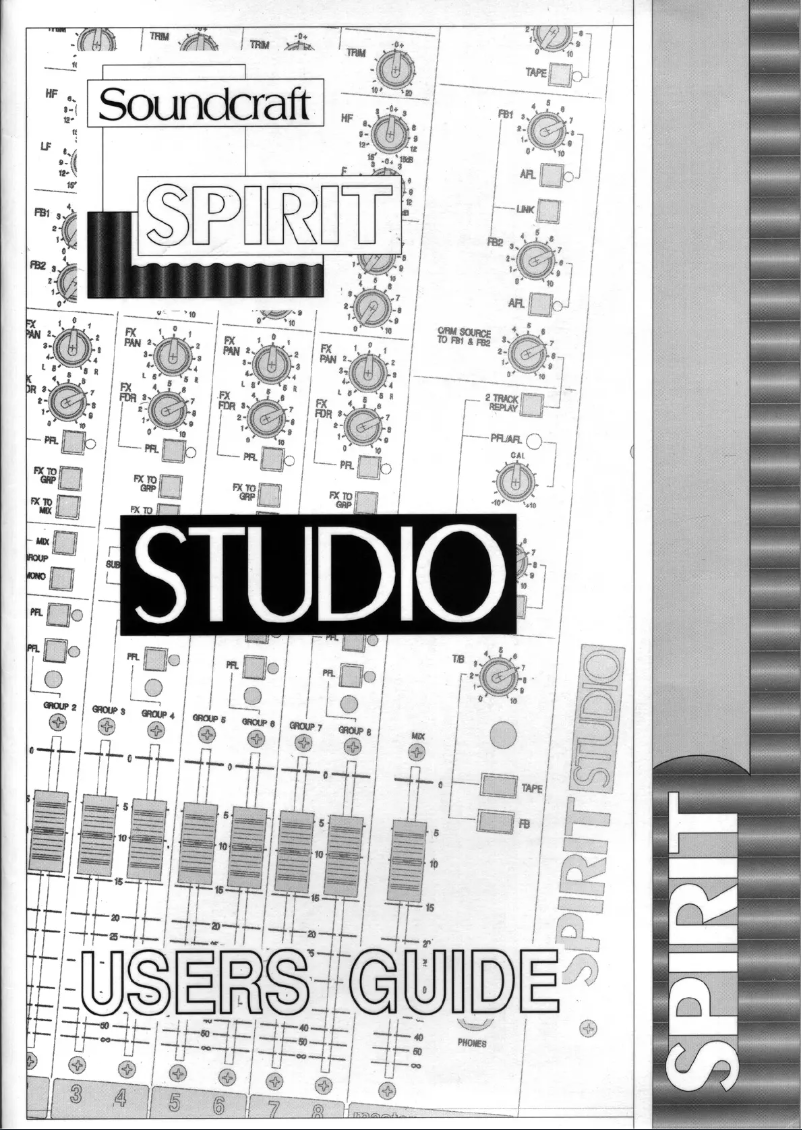 Image de la première page du manuel de l'appareil Spirit Studio