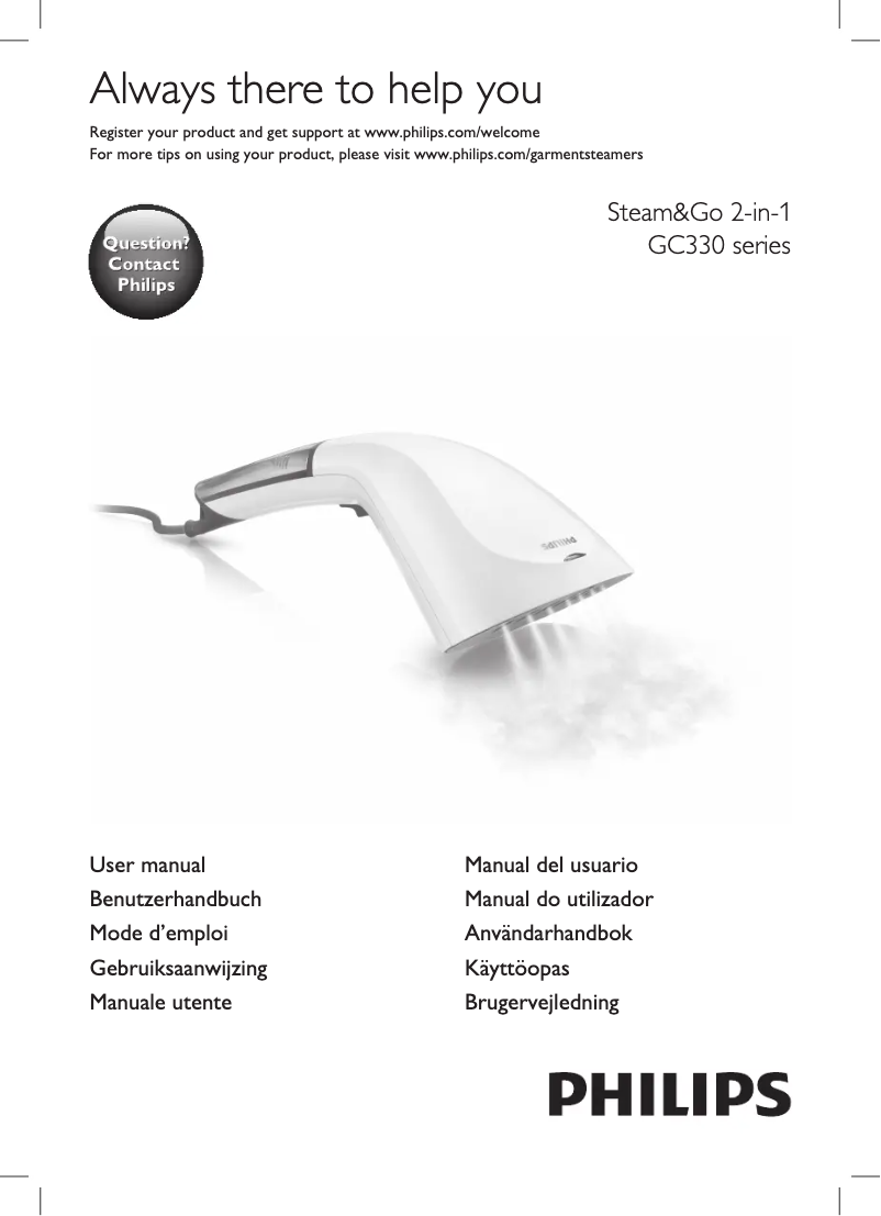 Image de la première page du manuel de l'appareil Steam&Go GC332
