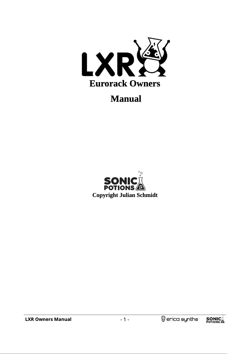 Image de la première page du manuel de l'appareil Sonic Potions LXR 7