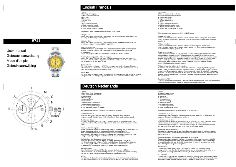 Image de la première page du manuel de l'appareil 8741