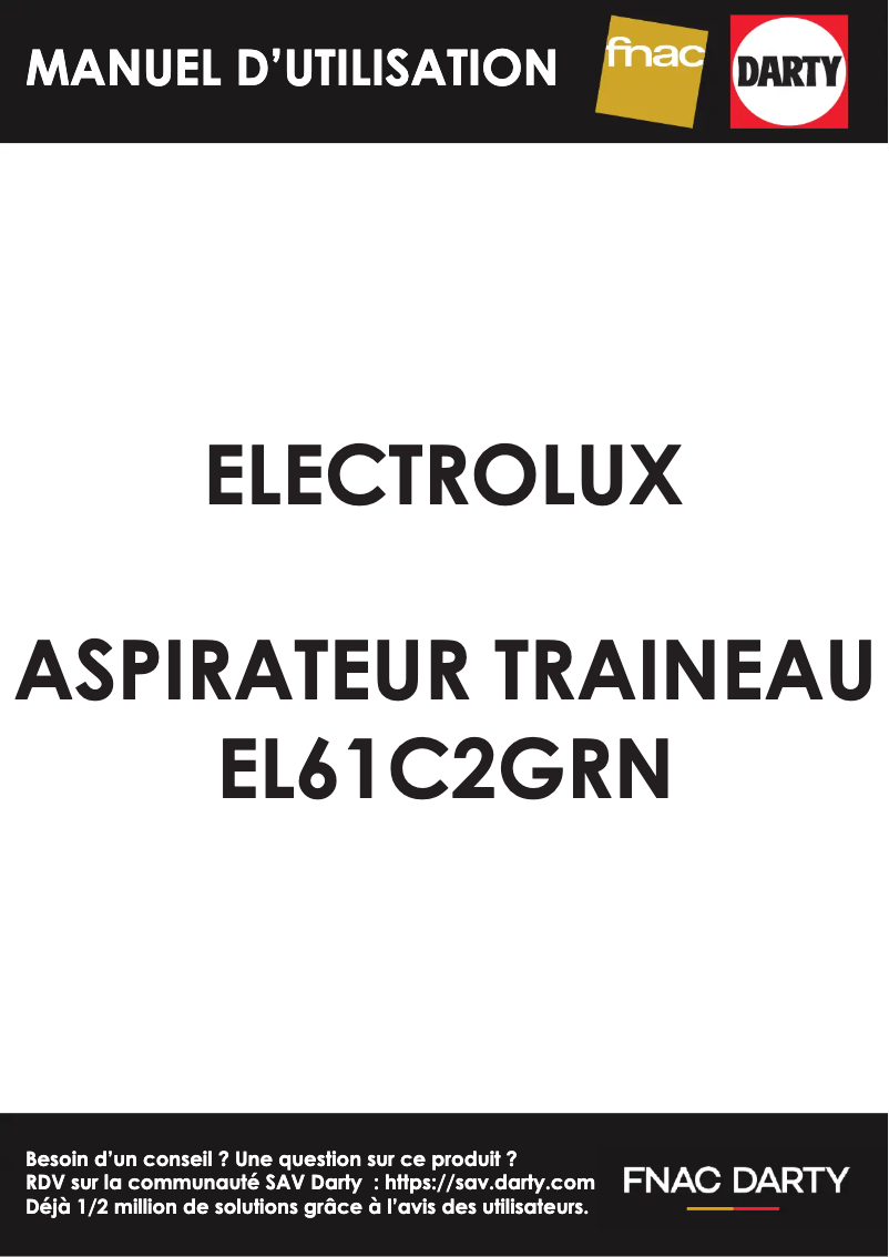 Page 1 de la notice Manuel utilisateur Electrolux EL61C2GRN