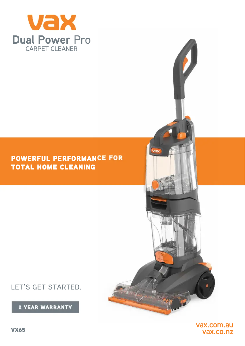Page n°1 - Manuel utilisateur Vax Dual Power Pro VX65