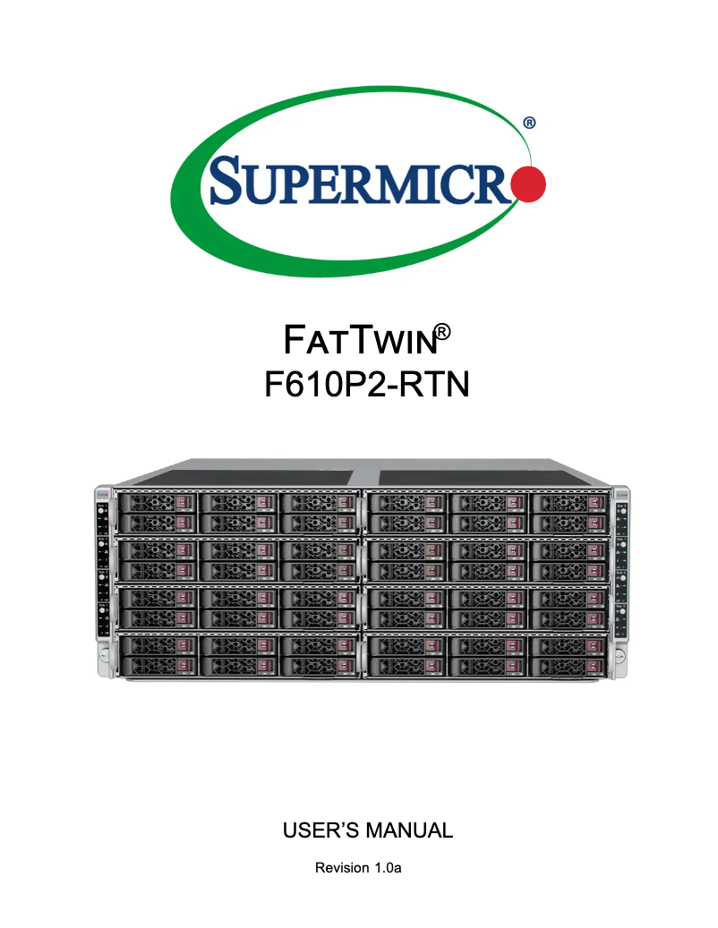 Image de la première page du manuel de l'appareil SuperServer SYS-F610P2-RTN