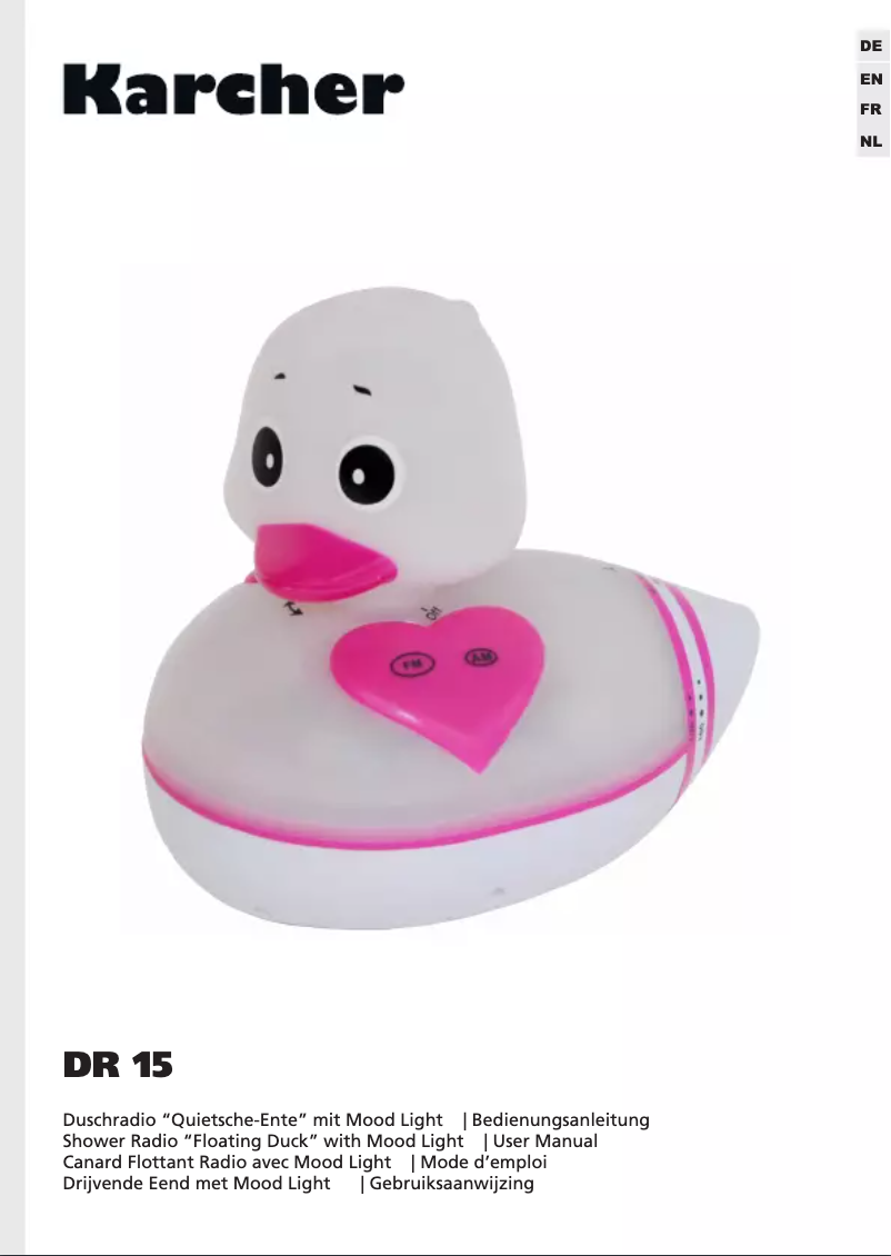 Page 1 de la notice Manuel utilisateur Karcher Audio DR 15