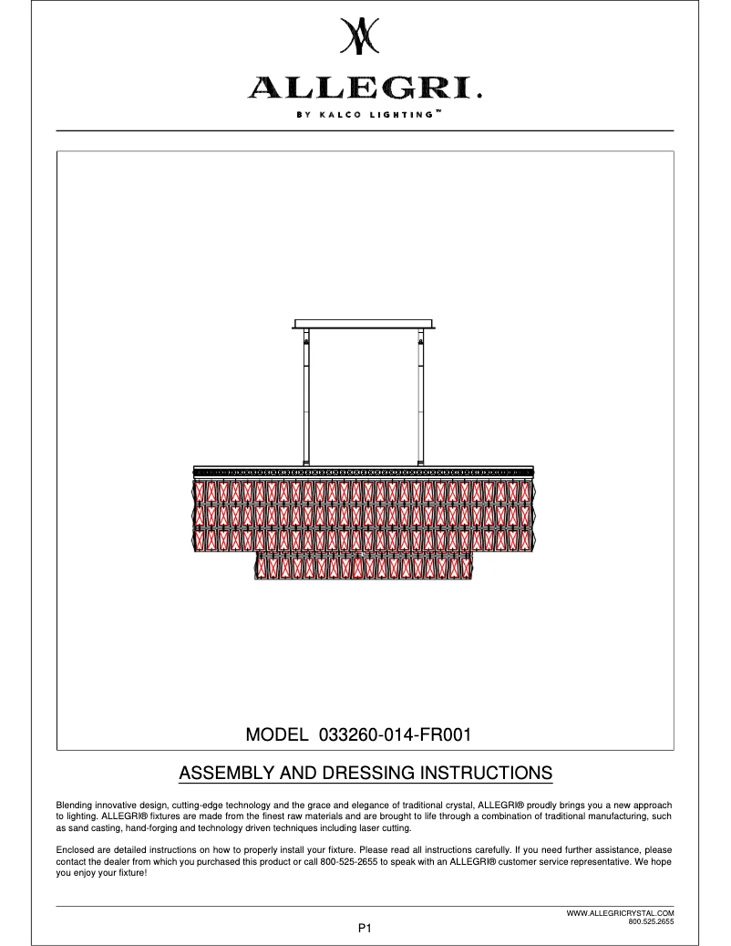 Page n°1 - Manuel utilisateur Allegri Kasturi 033260-014-FR001