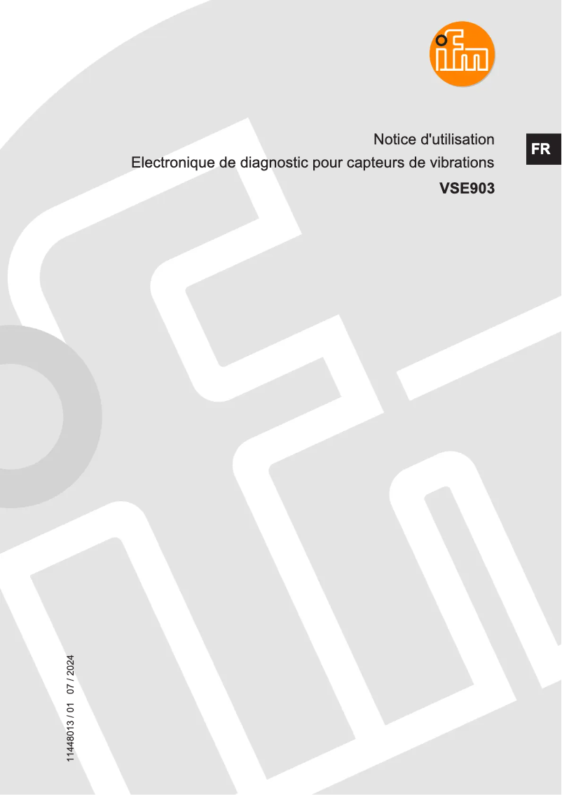 Page n°1 - Manuel utilisateur IFM VSE903