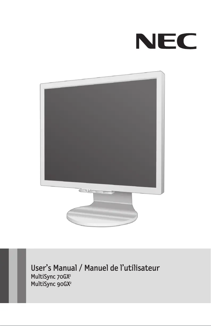 Page 1 de la notice Manuel utilisateur NEC MultiSync 70GX2